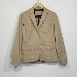 Eddie Bauer  Tan Legendwash Stretch  3 Button Cotton Blazer  Women's Size T6